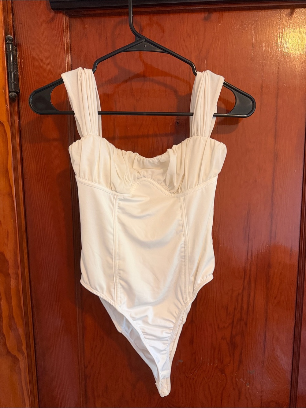 Princess Polly Cream Ruched Bust One-Piece Bodysuit